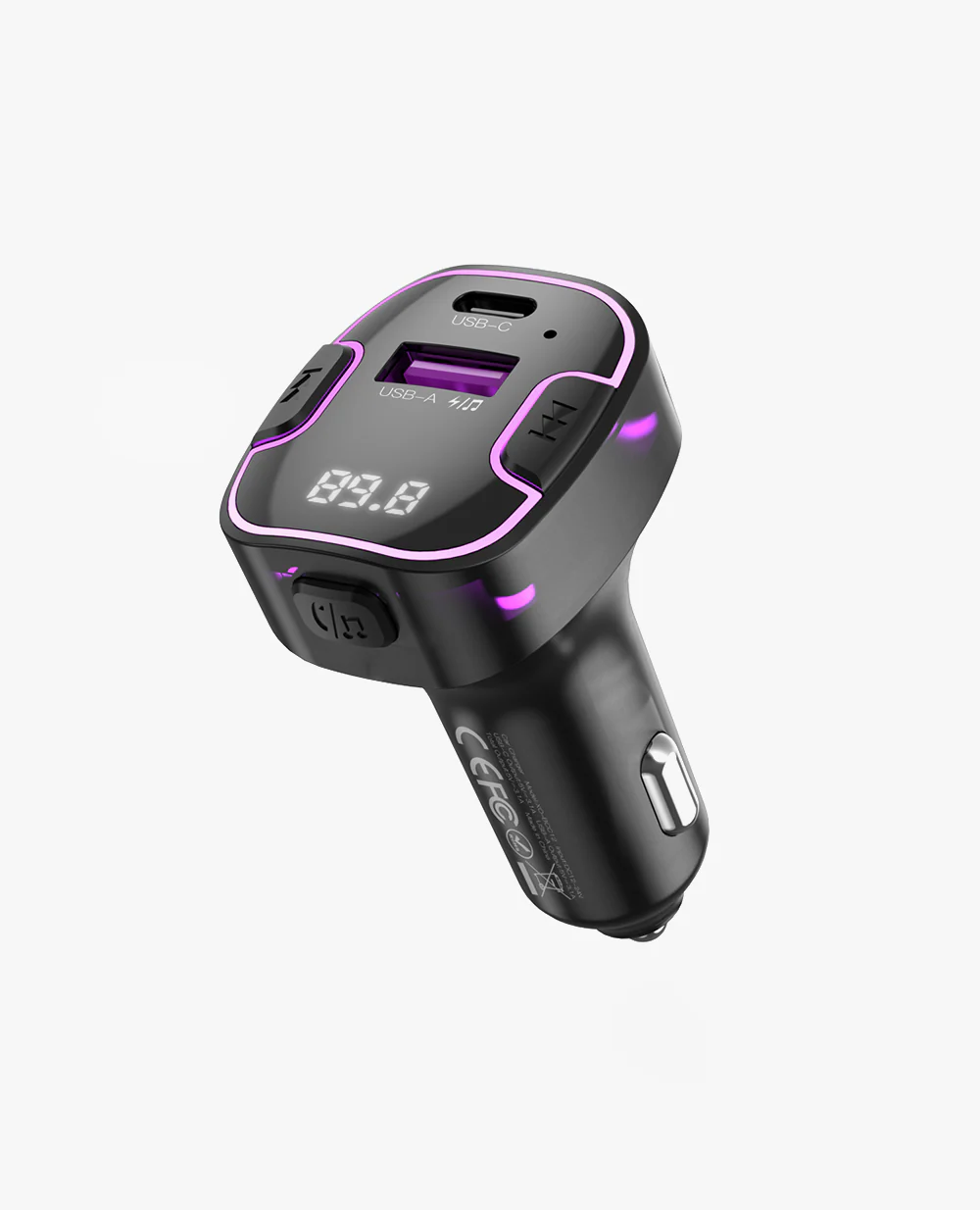 Smart Car Charger Bluetooth MP3 + 2 Port Charging with Light