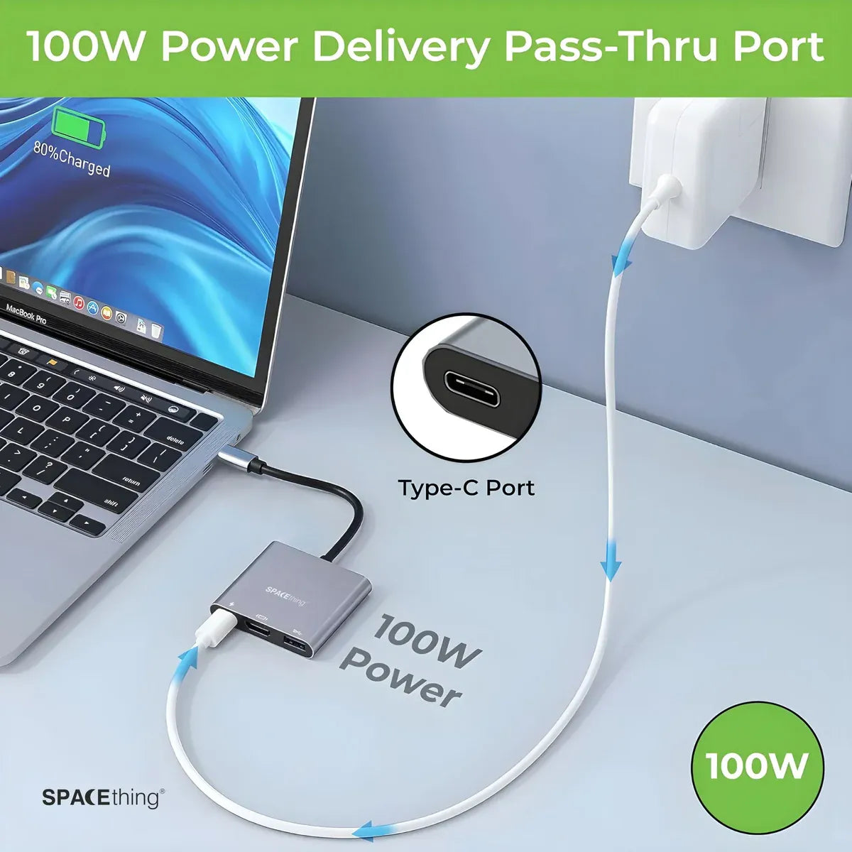 Spacething Linker 3-in-1 USB-C Hub - Grey