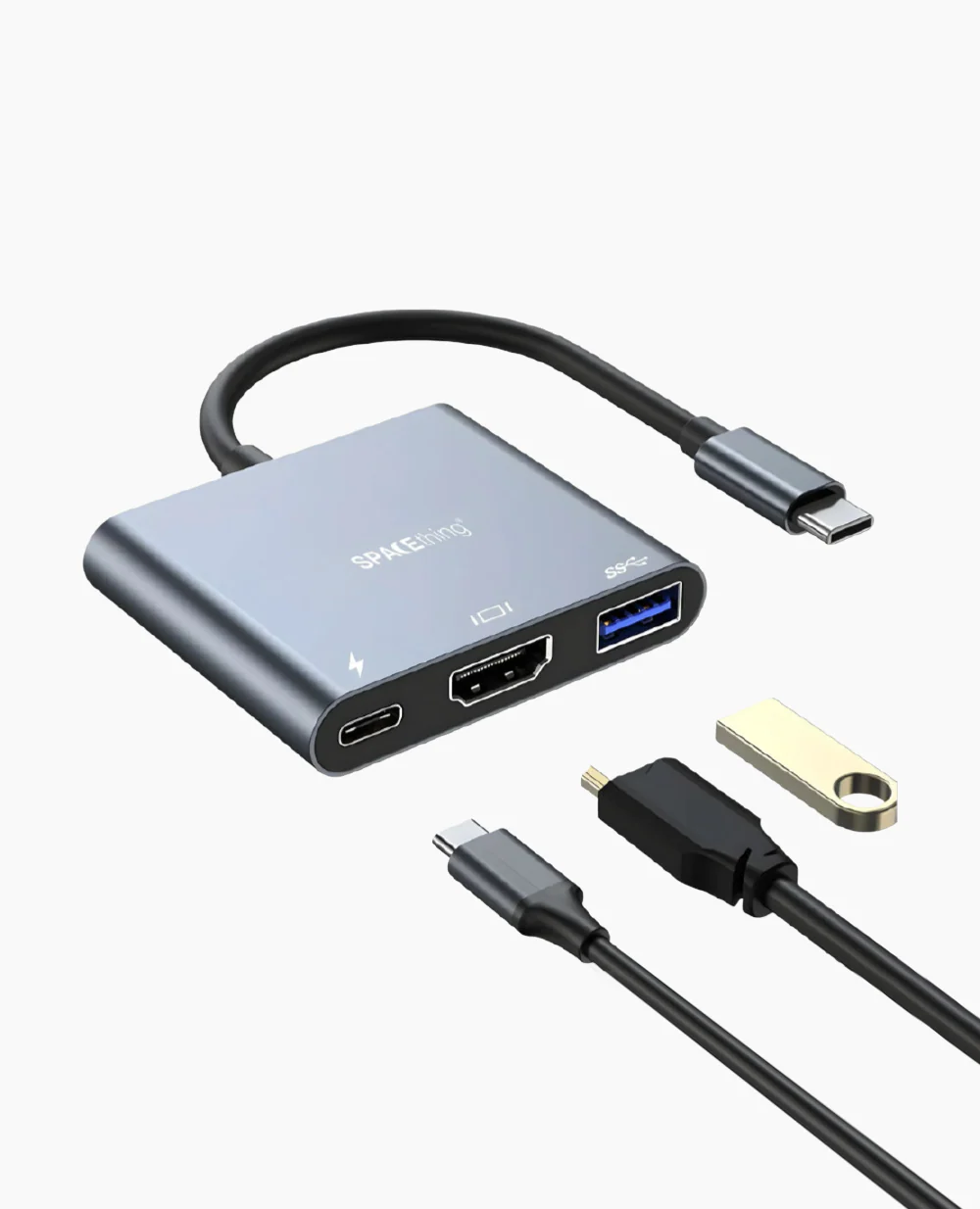 Spacething Linker 3-in-1 USB-C Hub - Grey