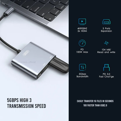 3-in-1 USB-C Docking Station