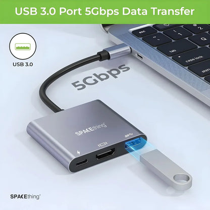 Spacething Linker 3-in-1 USB-C Hub - Grey