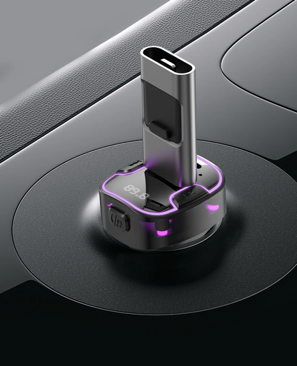 Smart Car Charger Bluetooth MP3 + 2 Port Charging with Light