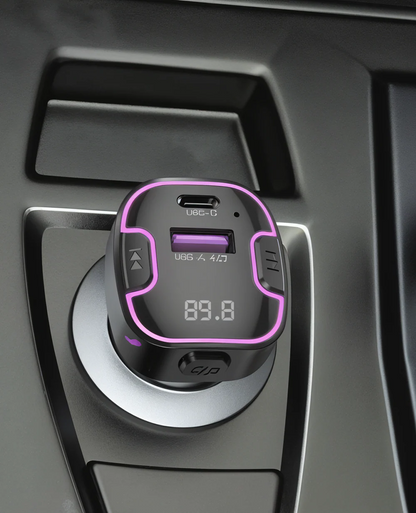 Smart Car Charger Bluetooth MP3 + 2 Port Charging with Light
