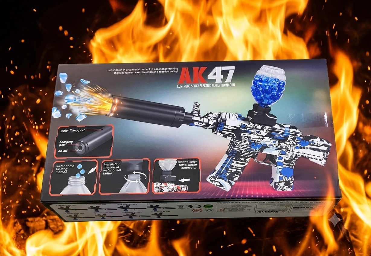 LUMINOUS SPRAY ELECTRIC WATER BOMB GUN AK47