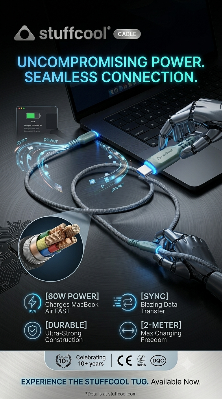 STUFFCOOL TUG C-C 60W.3A  (2M) Sync & Charge cable