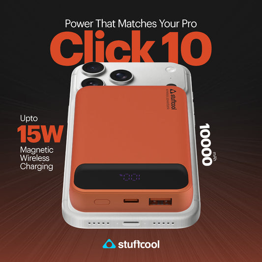 Click 10000mAh 15W Slim Magnetic Wireless Powerbank for iPhone 12 and above