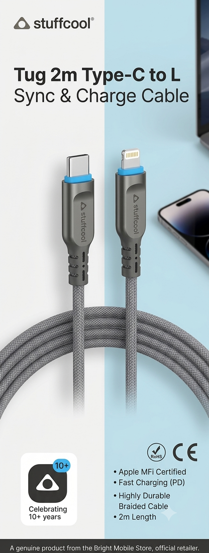STUFFCOOL TUG TYPE -C TO L CABLE 20W ( 2M ) Sync & Charge Cable